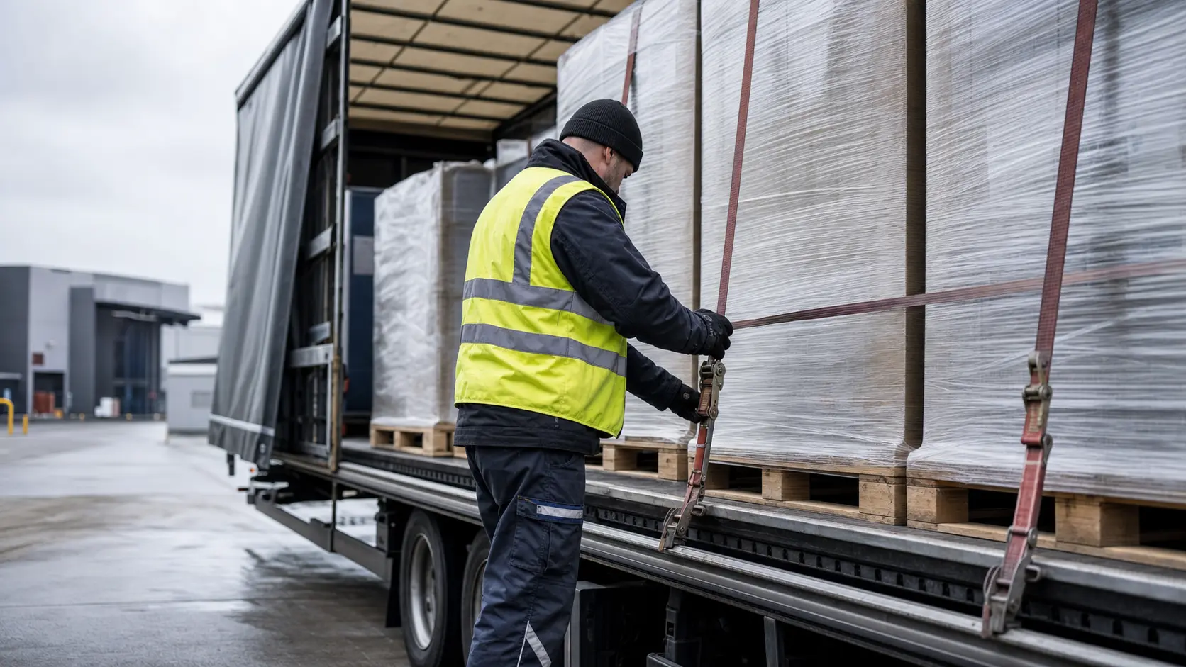 Fachgerechte Sicherung einer Palettenladung im LKW